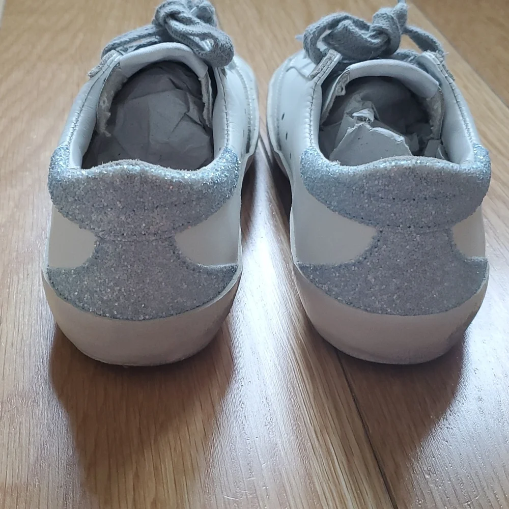 GOLDEN GOOSE PINK GLITTER STAR SUPERSTAR SNEAKERS KIDS -NEW - Picture 6 of 13